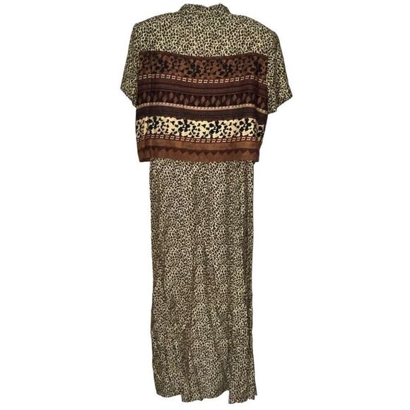 Worthington Women’s Size 10 Vintage Shirt Dress Set Animal Print 80s 90s Style - Picture 3 of 9
